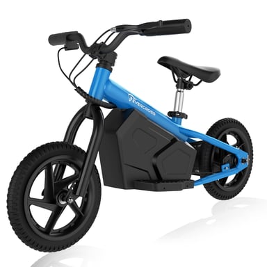 EVERCROSS TECH EV06M Moto Électrique Enfants 3-6 ans, 4Ah 100W 15KM/H 2 Modes de Vitesse, Pneu 12'', Cadeau Bleu