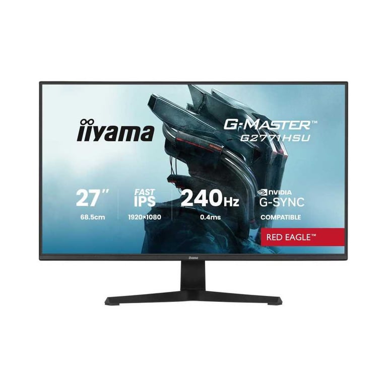 Moniteur gaming iiyama G2771HSU 27  FAST IPS Full HD 240Hz 0,4 ms HDR G-SYNC Compatible Noir - Neuf