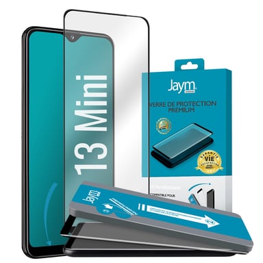 Verre de Protection Premium pour Apple iPhone 13 Mini - Incurvé 3D avec Contour Noir - Garanti à Vie - Renforcé 9H Ultra Résistant - Applicateur sur Mesure Inclus