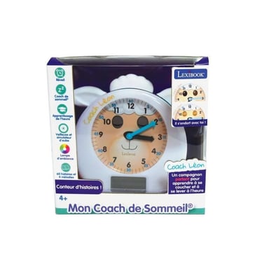 LEXIBOOK - Mon Reveil Educatif LEON Coach de Sommeil - Conteur dHistoires et Lumieres version FR