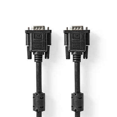 Nedis CCGL59000BK50 câble VGA 5 m VGA (D-Sub) Noir - Neuf