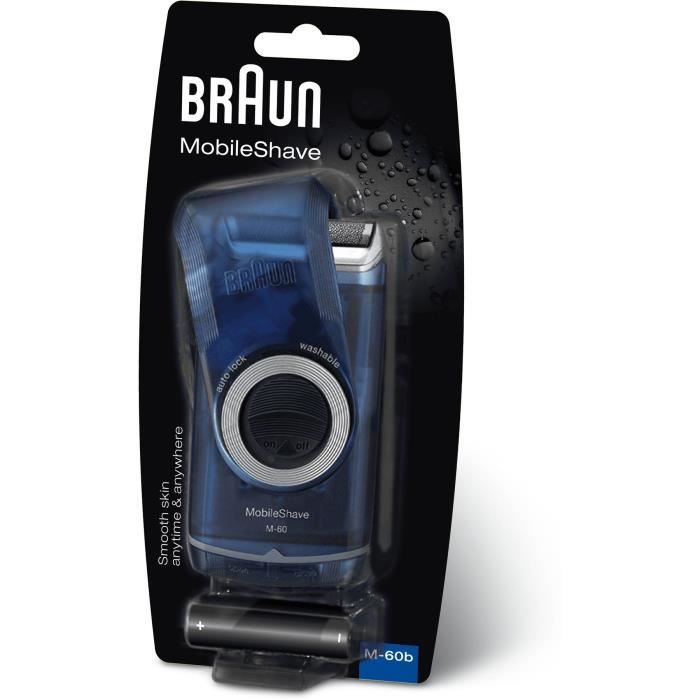 Braun MobileShave M-60b Rasoir à grille Bleu rasoir pour homme - Neuf