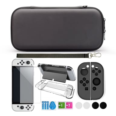Boîtier Switch OLED avec accessoires 9 pièces Black