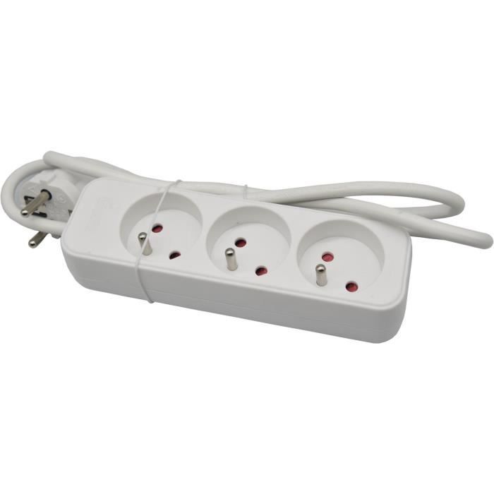Bloc ménager GAO 3 prises 2P+T Avec protection enfants conforme NF - vue 2
