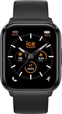 ICE FIT Reloj rectangular conectado con correa de silicona negra Ice Watch