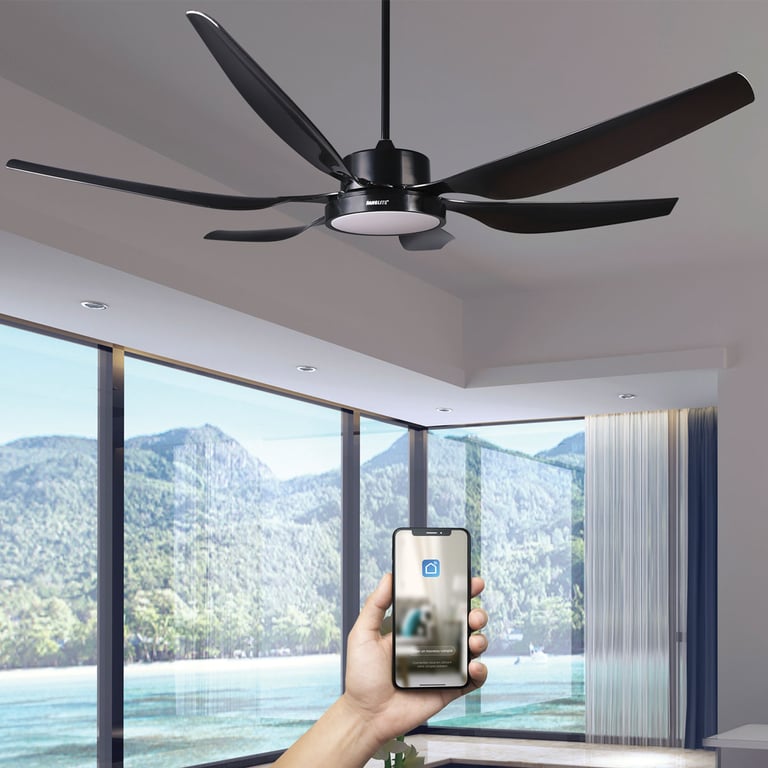 Fanelite Ventilateur de plafond 168 cm MAKATEA Moteur DC LED 3 couleurs Silence + PURIFICATEUR D'AIR INCLUS Neuf - vue 2