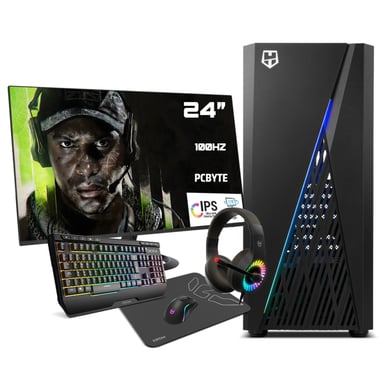 PC Completo Intel Core i7 12700F, 32GB DDR4, 2TB NVMe, GeForce RTX 4060, Windows 11, WIFI + Monitor 24'' + Pack combo