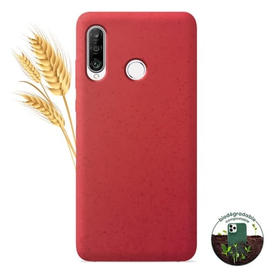 Coque silicone unie Biodégradable Rouge compatible Huawei P30 Lite