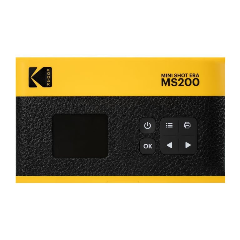 Kodak Imprimante MS200 - Impression Photo Format 2.1x3.4, Compatible iOS/Android, Impressions Haute Qualité, Résistantes à l'Eau et Aux Empreintes, Cartouche Tout-en-Un, Appli KODAK Instant - Jaune - Neuf