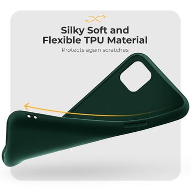 Moozy Custodia in silicone della serie Minimalist per iPhone 11 Pro Max, verde notte - Sottile, morbida finitura opaca in TPU