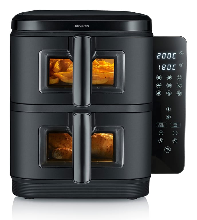 Severin FR 2468 Double 11 L Autonome 2800 W Friteuse d'air chaud Noir - Neuf