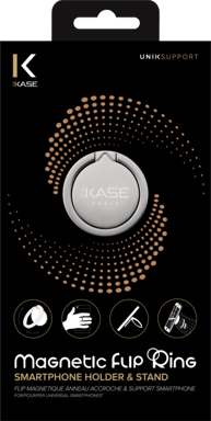 Porta smartphone ad anello magnetico Flip, argento