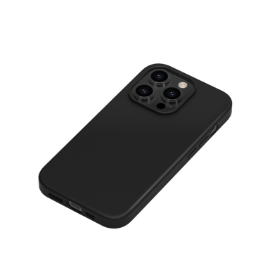 Funda antigolpes de gel de silicona suave para Apple iPhone 14 Pro, negro satinado