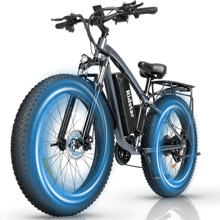 Bicicleta eléctrica de montaña Ridstar E26 Pro con motor doble y neumáticos anchos de 26 pulgadas y batería de 2000 W, 48 V, 23 Ah, para adultos