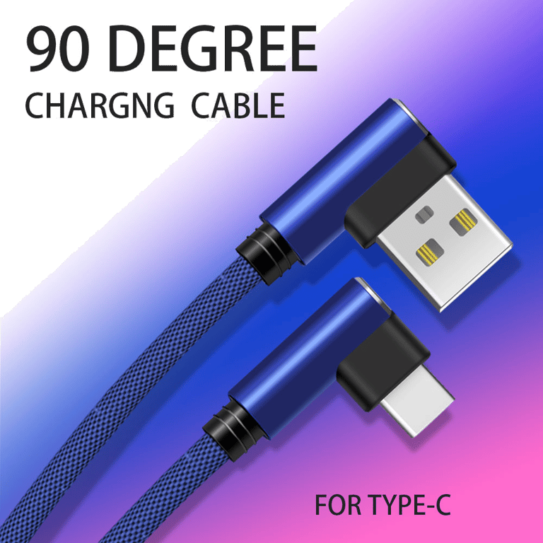Cable Fast Charge 90 degres Type C pour Manette NINTENDO Switch Pro Smartphone Android Connecteur Re