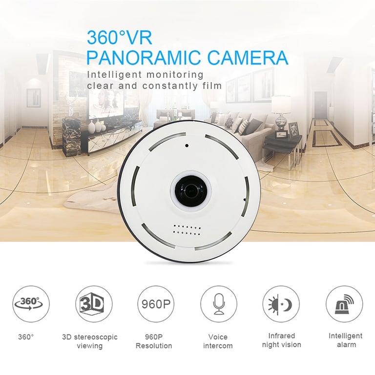 Caméra de Surveillance 960P Ip Panoramique Portable Microphone Haut-Parleur  Noir YONIS - Yonis