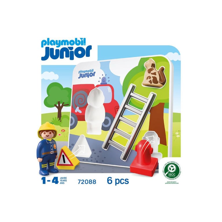 PLAYMOBIL Junior 72088 Puzzle pompiers 6 pièces Motricité fine 1+ - Neuf