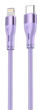 Cable Tellur de silicona de tipo C a Lightning, PD18W, 1 m, morado