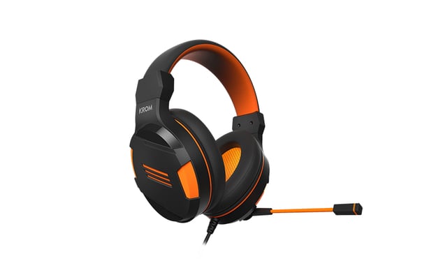 Krom Kendo Auriculares Alámbrico Diadema Juego Negro, Naranja