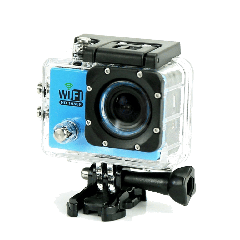 Camera Embarquée Sports Wi-Fi LCD Caisson Étanche Waterproof Full HD Bleue 4Go Plastique YONIS
