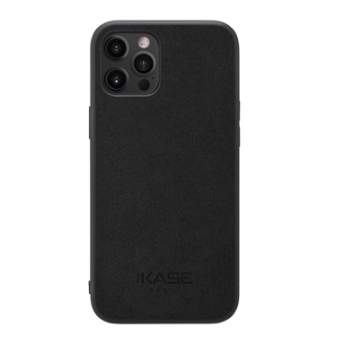 Coque en Suéde Alcantara pour Apple iPhone 12 Pro Max, Noir Minuit