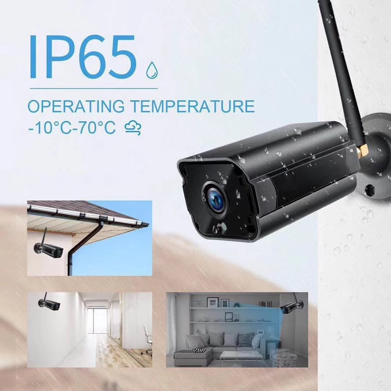 Caméra de Surveillance 720P Ip DVr 24 LED Ir Wifi Détection de Mouvement Tf Noir YONIS