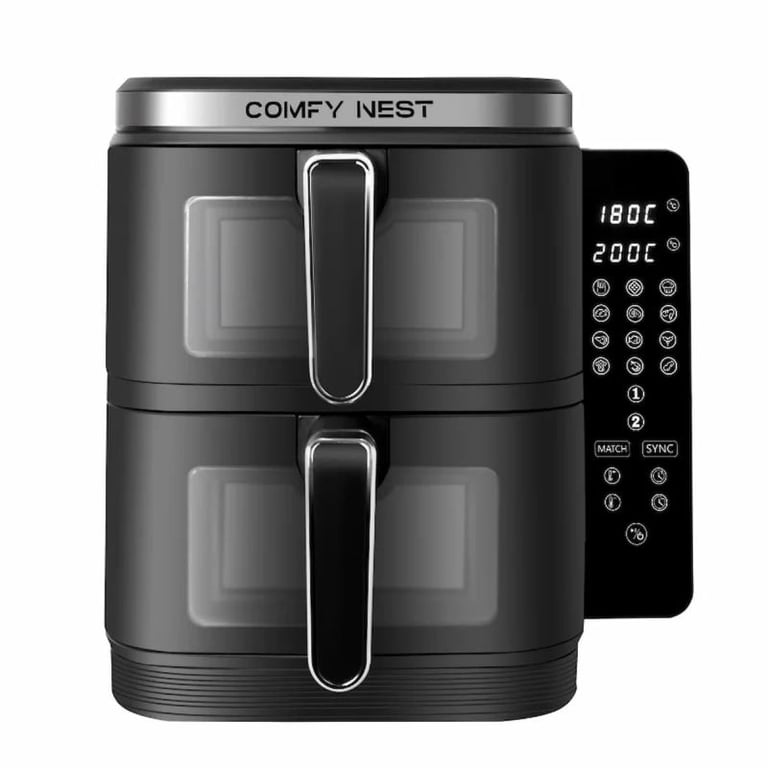 Friteuse à air chaud Air fryer double panier verticale avec fenêtre 11L 2800W Comfy Nest CN06184 - Neuf