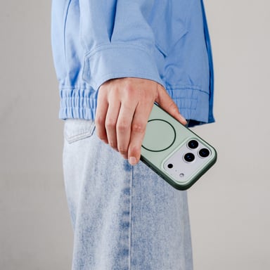 imoshion Coque arrière Color avec Thin MagSafe Ring pour Samsung Galaxy S25 - Vert foncé