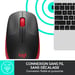 Ratón inalámbrico - Logitech - M190 - ergonómico - Rojo
