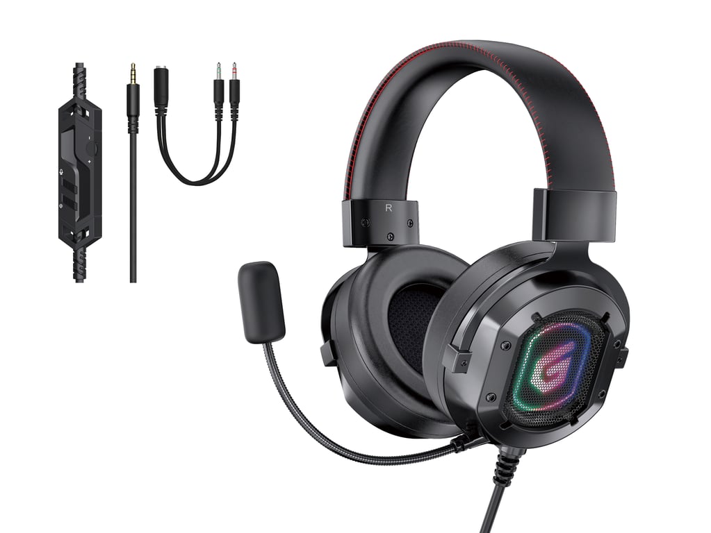 Casque Conceptronic ATHAN03B – Filaire, Gaming, 7.1 RGB, 2,2 m
