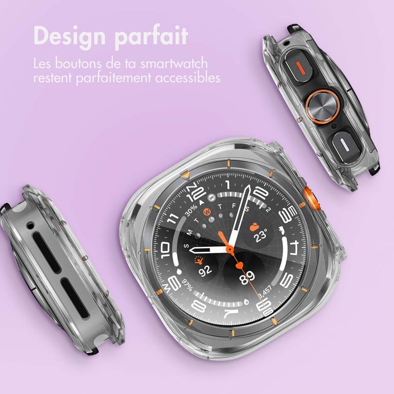imoshion Coque rigide à couverture complète pour Samsung Galaxy Watch Ultra - Transparant