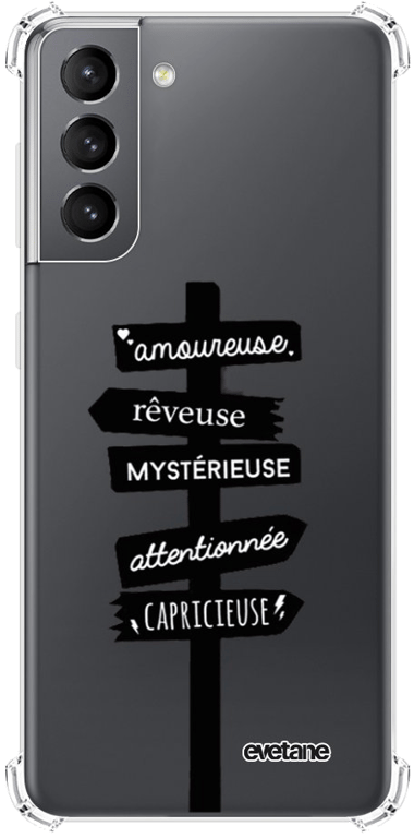 Evetane Coque Samsung Galaxy S21 5G anti-choc souple angles renforcés transparente Motif Traits De C