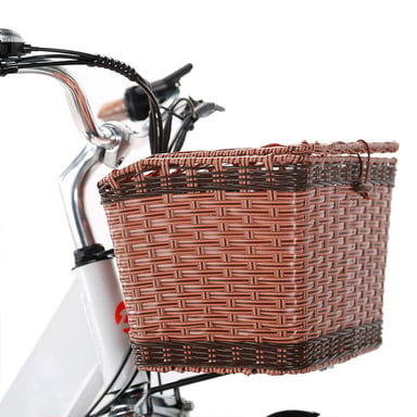 Vélo électrique CYSUM Cityrun avec panier avant, moteur 250 W, batterie 36 V 10 Ah - Vert