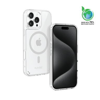 Coque antibactérienne antichoc magnétique invisible Fabriqué Avec du 75% Plastique Recyclé pour Apple iPhone 16 Pro, Transparente
