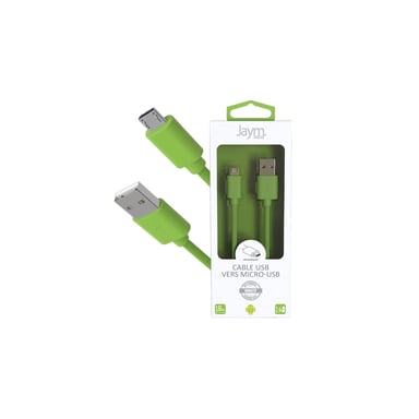 Câble USB vers Micro-USB 2.4A - 1,5 mètres - Collection POP - Vert