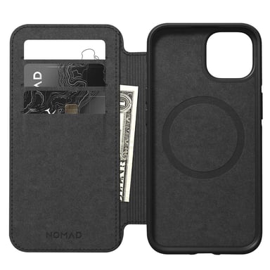 Custodia per iPhone 15 Pro MagSafe con portacarte in pelle moderna