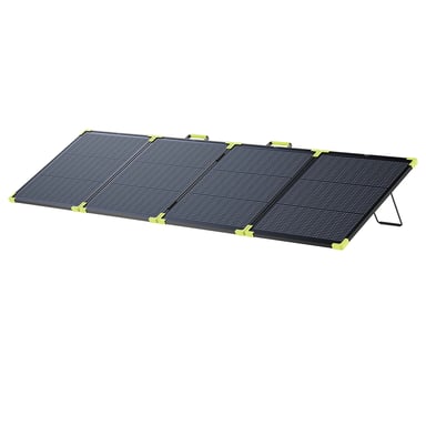 Panel solar portátil bifacial FOSSiBOT SP200 Pro, 200 W de potencia, 25 % de eficiencia de conversión solar, clasificación de impermeabilidad IP67, diseño plegable, cable MC4 a XT60, conexión en serie y en paralelo.