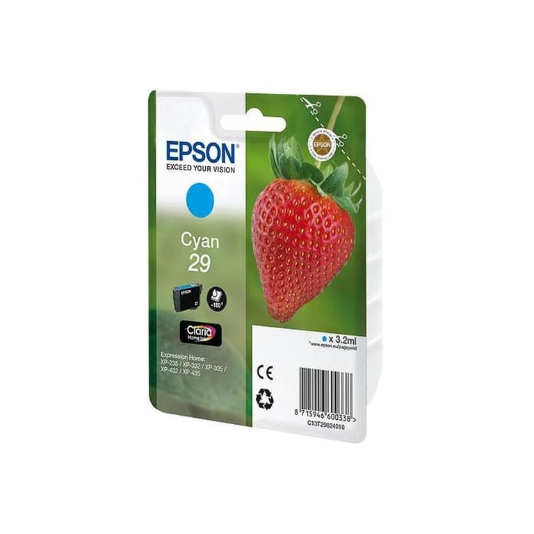 Cartouche d'encre Epson 29 C Strawberry originale 3 2 ml Rendement standard Cyan Neuf