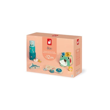 Gioco da tavolo Janod Box Bâton de Pluie Boîte à Formes Pyramide et Puzzle