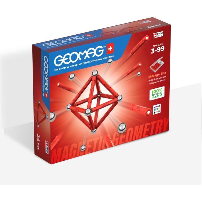 Jeu de construction magnétique GEOMAG Classic Recycled Magnetic Geometry 24 pièces Géométrie 3D Éducatif - vue 2