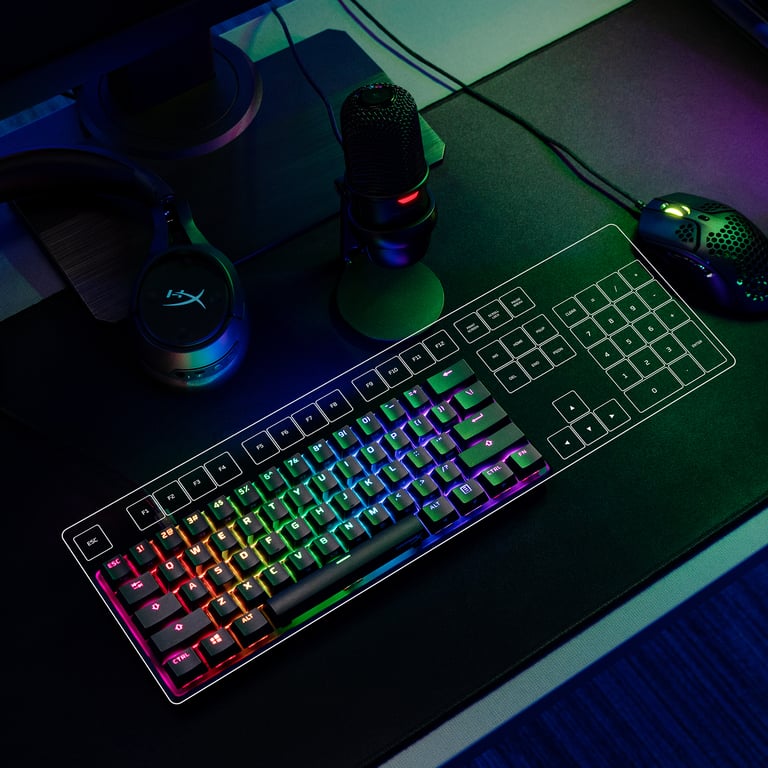 Clavier Mécanique HyperX Alloy Origins 60 – Format 60%, Switch HyperX Red, RGB - vue 10