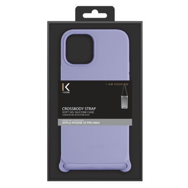 Custodia a tracolla in morbido silicone gel per Apple iPhone 12/12 Pro, viola