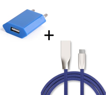 Pack Chargeur Type C pour Smartphone (Cable Fast Charge + Prise Secteur Couleur USB) Android