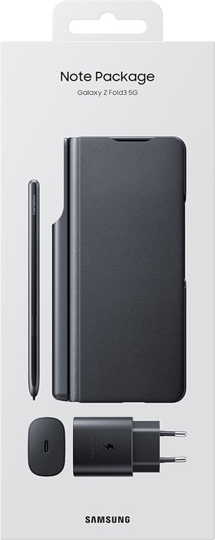 Pack Folio avec S Pen intégré + Chargeur secteur 25W pour Samsung G Z Fold 3  Noir Samsung - Samsung