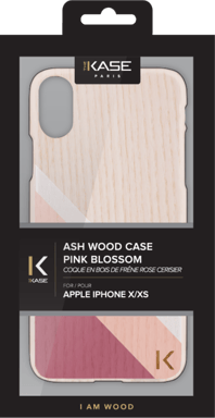 Guscio in legno di frassino per Apple iPhone X/XS, rosa ciliegia