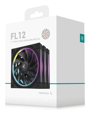 DeepCool FL12-3 in 1 Carcasa del ordenador Ventilador 12 cm Negro 3 pieza(s)