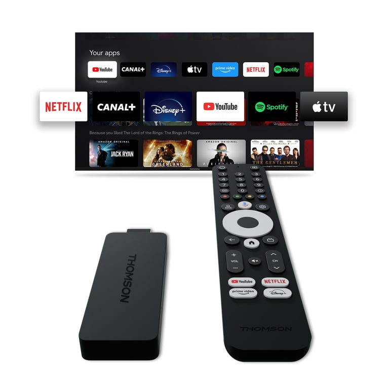 Passerelle multimédia THOMSON 145G Stick 4K avec GoogleTV - Neuf