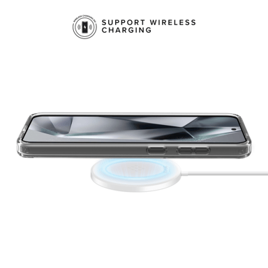 Funda híbrida invisible fabricada con un 83% de plástico reciclado para Samsung Galaxy S24+ 5G, Transparente