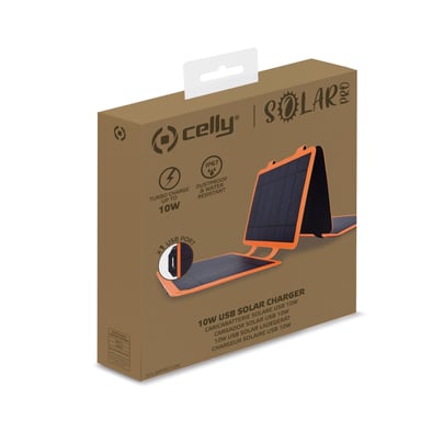 Celly Solarpro10W Smartphone Negro, Naranja Solar Exterior