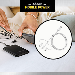 OtterBox 3in1 USBA-Micro/Lightning/USBC cable, Cloud Dream White